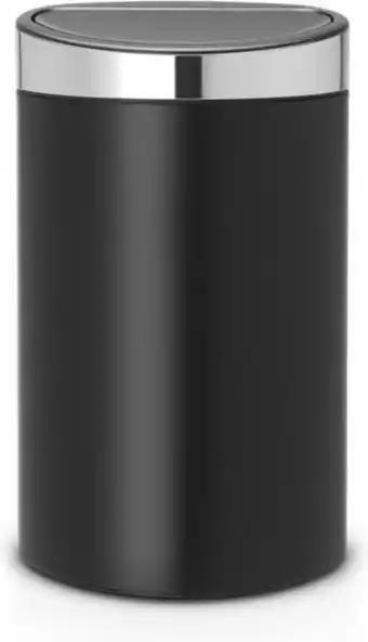 Bol.com Brabantia Touch Bin Prullenbak - 40 liter- Matt Black/Matt Steel Fingerprint Proof deksel aanbieding