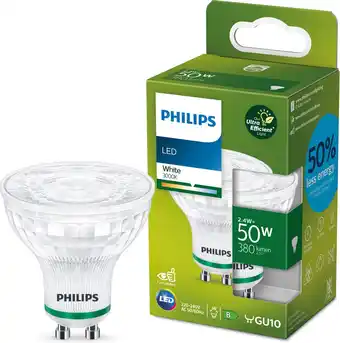 Bol.com Philips Ultra Efficient LED spot - 50 W - GU10 - Wit licht aanbieding