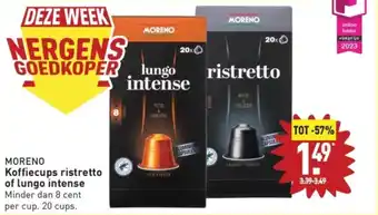 ALDI MORENO Koffiecups ristretto of lungo intense aanbieding