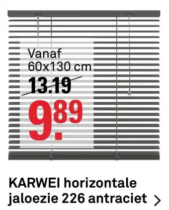 Karwei Karwei horizontale jaloezie 226 antraciet 60x130 cm aanbieding