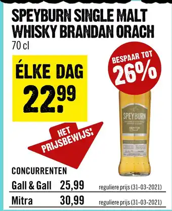 Dirck 3 Speyburn single malt whisky brandan orach aanbieding