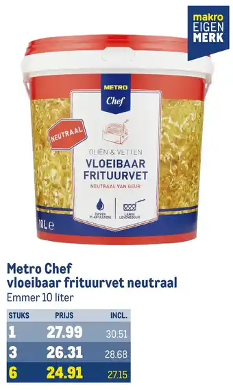 Makro Metro Chef vloeibaar frituurvet neutraal aanbieding