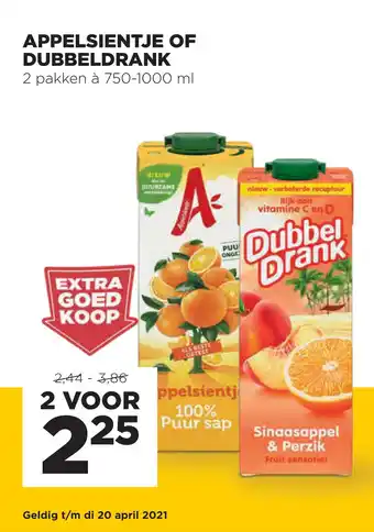 Jumbo Appelsientje of dubbeldrank 1000 ml aanbieding