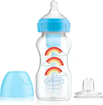 Bol.com Dr. Brown’s Bottle to Sippy Starter Kit Babyfles - Brede halsfles - 270 ml - Blauw aanbieding