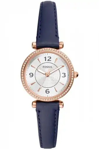 Bol.com Fossil CARLIE ES5295 Dames Horloge 28 mm - Blauw aanbieding