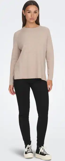 Bol.com Jacqueline de Yong Trui Jdymarco L/s O-neck Slit Pull Knt N 15292897 Beige Dames Maat - M aanbieding