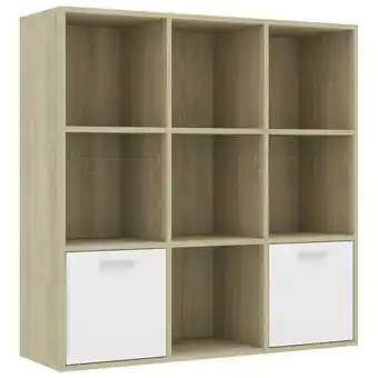 fonQ vidaXL Boekenkast 98x30x98 cm spaanplaat wit en sonoma eikenkleurig aanbieding