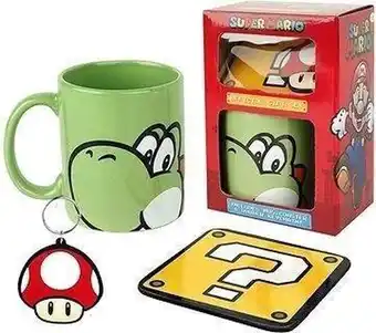 Bol.com Super Mario - Yoshi geschenkdoos mok, onderzetter en sleutelhanger aanbieding