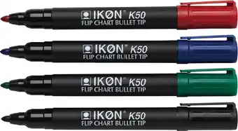 Bol.com Ikon K50 merkstift flipchart, etui van 4 stuks in geassorteerde kleuren aanbieding