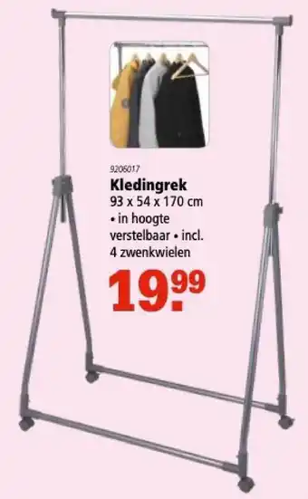 Marskramer Kledingrek 93 x 54 x 170 Cm aanbieding