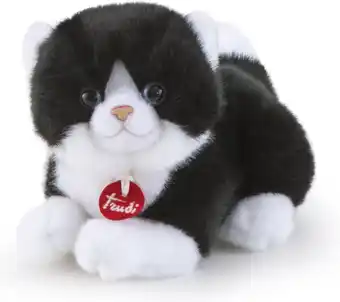 Bol.com Trudi - Trudini Kat (XS-51262) - Pluche knuffel - Ca. 10 cm (Maat XS) - Geschikt voor jongens en meisjes - Wit/Zwart aanbieding