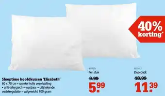 Marskramer Sleeptime hoofdkussen 'Elisabeth' aanbieding