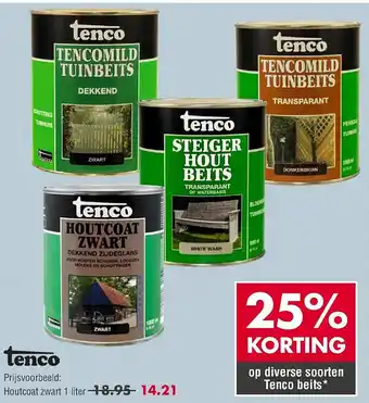 Enorm Tenco houtcoat zwart 1 liter 25% Korting aanbieding