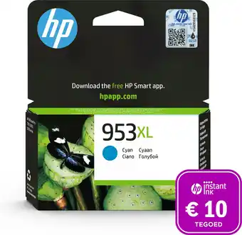 Bol.com HP 953XL - Inktcartridge Cyan + Instant Ink tegoed aanbieding