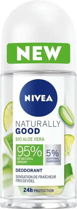 Bol.com Nivea Deodorant Roller Naturally Good Aloe Vera - 50 ml aanbieding