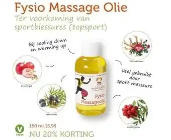 De Rode Pilaren Fysio Massage Olie aanbieding
