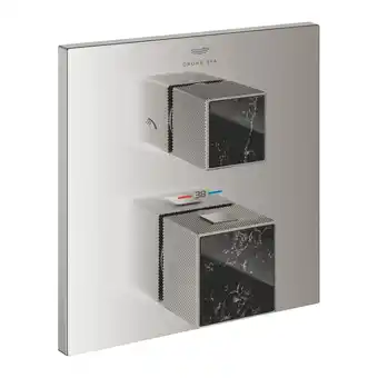 Sanitairwinkel.nl Grohe Grohtherm cube afdekset thermostaat m/omstel v.noir supersteel aanbieding