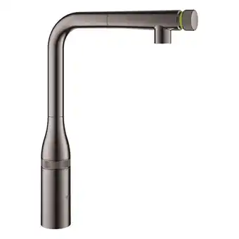 Sanitairwinkel.nl GROHE Essence Keukenkraan - hoog - draaibare/uittrekbare uitloop - hard graphite glans aanbieding