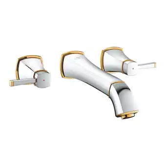 Sanitairwinkel.nl Grohe Grandera 3-gats wastafelmengkraan wand 234mm chroom/goud aanbieding