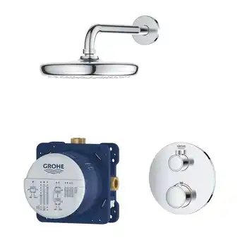 Sanitairwinkel.nl GROHE Grohtherm Perfect Regendoucheset - hoofdddouche 21cm - 1 functies - rond afbouwdeel - chroom aanbieding