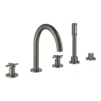 Sanitairwinkel.nl Grohe Atrio 5-gats badrandcombinatie hard graphite geborsteld aanbieding