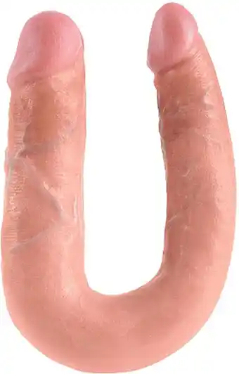 Bol.com King Cock U-Shaped Double Trouble Dubbele Dildo Medium - beige aanbieding