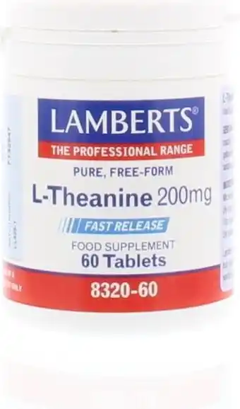 Bol.com Lamberts L-Theanine 200 mg - 60 Capsules - Voedingssupplement aanbieding