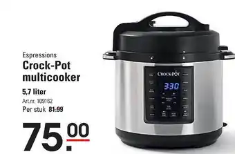 Sligro Espressions crock-pot multicooker 5.7 Liter aanbieding