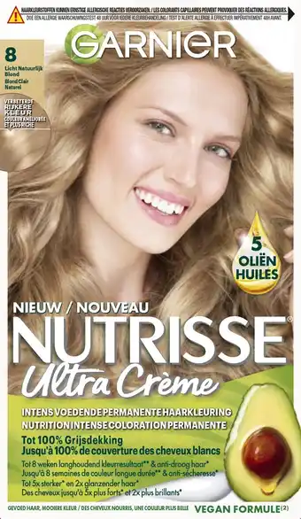 Bol.com Garnier Nutrisse Ultra Crème Lichtblond 8 - Permanente Haarkleuring aanbieding