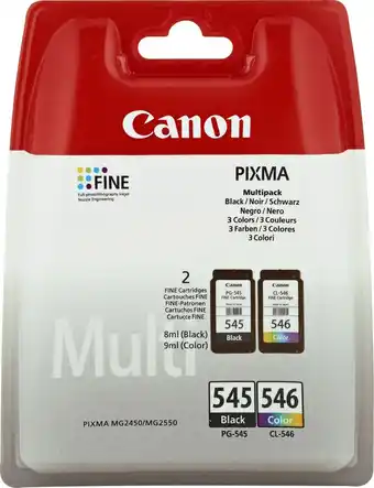 Bol.com Canon pg-545 / cl-546 Inktcartridge - Kleur & Zwart + Retourzakje aanbieding