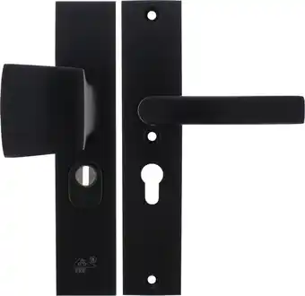 Bol.com Starx Veiligheidsbeslag – Deurbeslag Zwart – Duwer/Kruk –Langschild – PC55 mm aanbieding