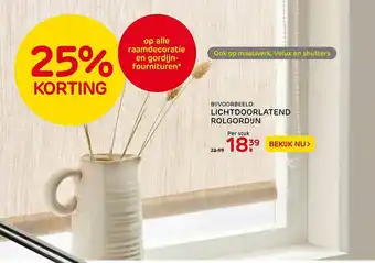 Praxis Lichtdoorlatend Rolgordijn 25% Korting aanbieding