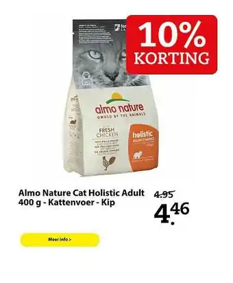 Pets Place Almo Nature Cat Holistic Adult 400 G - Kattenvoer - Kip 10% Korting aanbieding