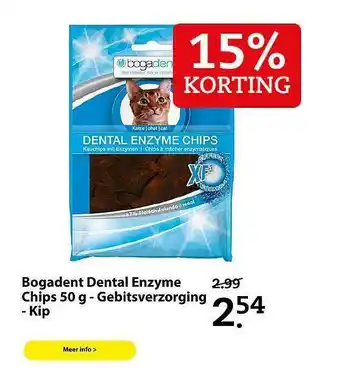 Pets Place Bogadent Dental Enzyme Chips 50 G - Gebitsverzorging - Kip 15% Korting aanbieding