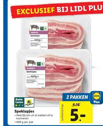 Lidl Speklapjes 400 g aanbieding