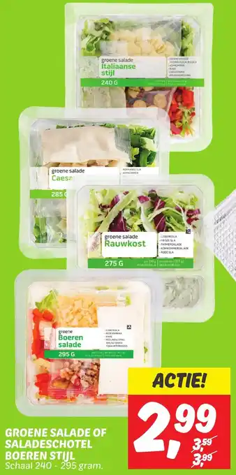 Dekamarkt GROENE SALADE OF SALADESCHOTEL BOEREN STIJL aanbieding