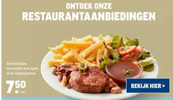 Makro Varkenshaas tournedos met spek, ui en rodewijnsaus aanbieding