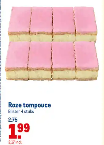 Makro Roze tompoucen 4st aanbieding