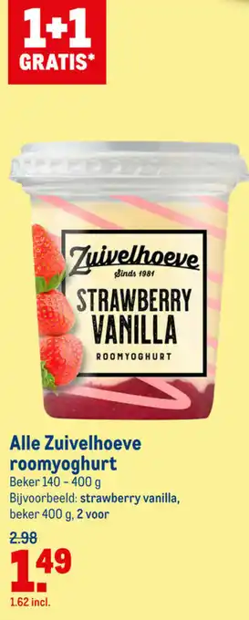 Makro Zuivelhoeve Roomyoghurt 2*140-400g aanbieding