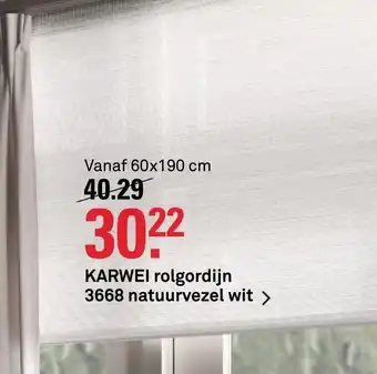 Karwei Karwei rolgordijn 3668 natuurvezel wit 60x190 cm aanbieding