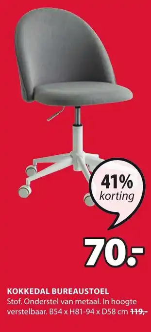 Jysk Kokkedal Bureaustoel aanbieding