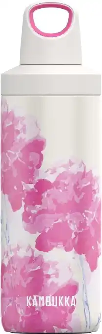 Bol.com Kambukka Reno geïsoleerde Drinkfles 500 ML - Pink Blossom met draaidop aanbieding