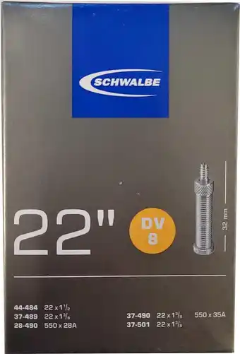 Bol.com Schwalbe Binnenband Dv8 22 X 1 3/8 (28/44-489/484) Dv 32 Mm aanbieding