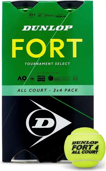 Bol.com Dunlop Fort 4 All Court Tennisballen - geel - 2 x 4 stuks aanbieding