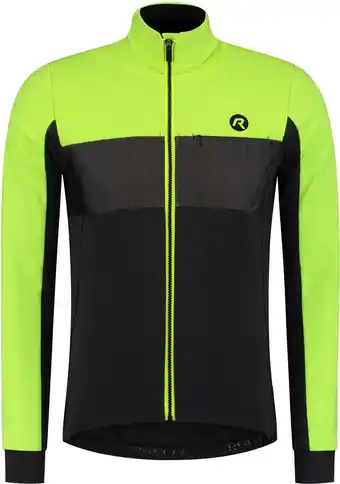 Bol.com Rogelli Attq Fietsjack Winter - Heren - Zwart, Fluor-Geel - Maat 2XL aanbieding