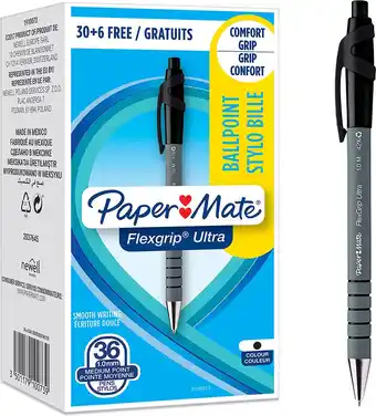 Bol.com Paper Mate Flexgrip Ultra balpennen | Intrekbare Medium Punt (1,0 mm) | Zwart | 36 stuks aanbieding