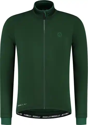 Bol.com Rogelli Essential Fietsshirt - Lange Mouwen - Heren - Leger Groen - Maat S aanbieding