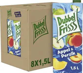 Bol.com Dubbelfrisss - Frisdrank - Appel-Perzik - 8 x 1,5L aanbieding