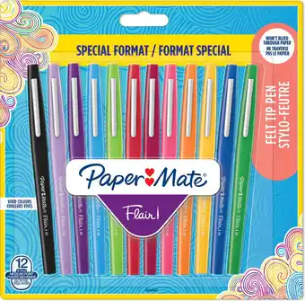 Bol.com Paper Mate Flair-viltstiften | Medium punt (0,7 mm) | Diverse kleuren | 12 stuks aanbieding