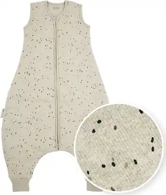 Bol.com Meyco Baby Rib Mini Spot baby winter slaapoverall jumper - sand melange - 104cm aanbieding